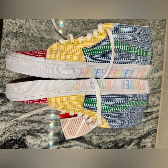 Vans Pride Sneakers - Red, Yellow, Blue, Green Rainbow Pride - Picture 2 of 5